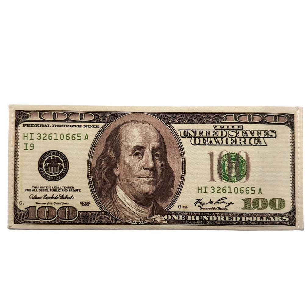Wallet 7-3/4”x3-1/3” $100 Bill Slim Bifold Simple Novelty